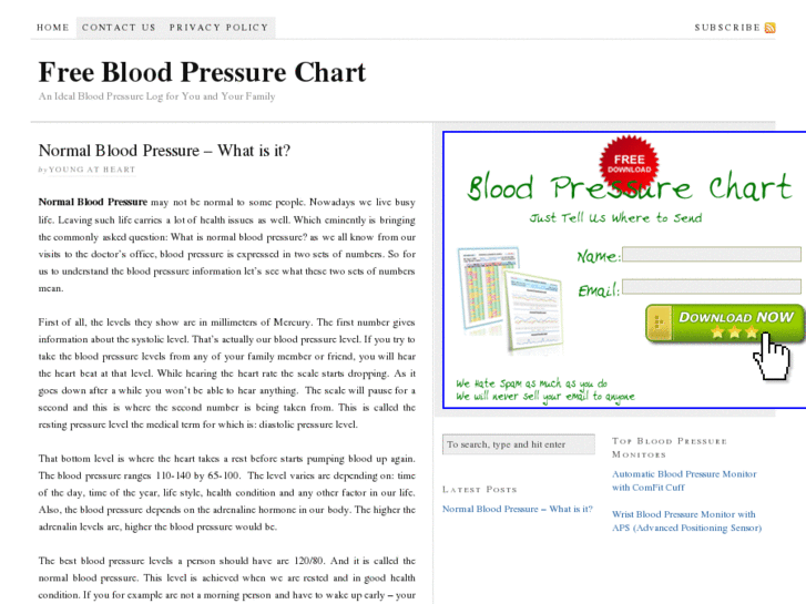 www.freebloodpressurechart.com