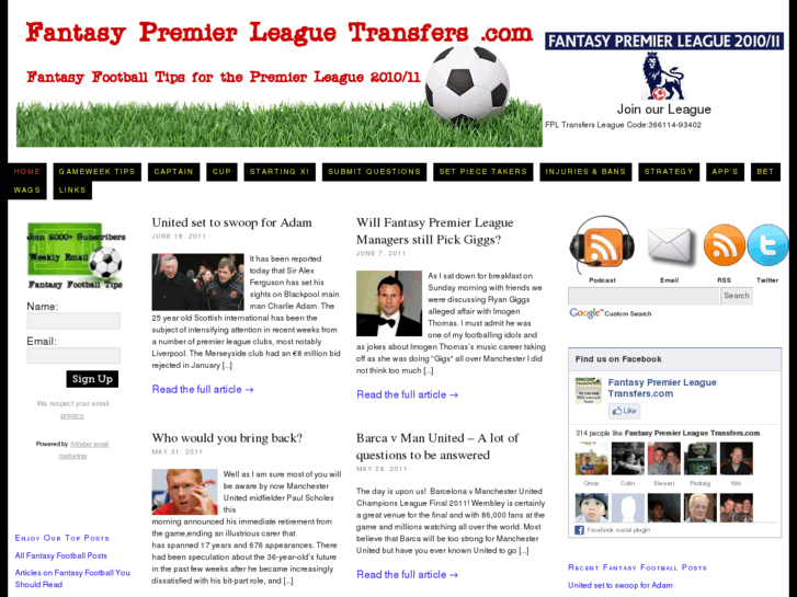 www.fantasypremierleaguetransfers.com