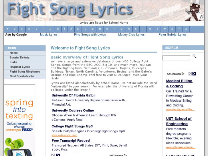 www.fightsonglyrics.com