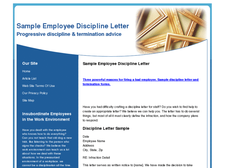 www.sampleemployeedisciplineletter.com