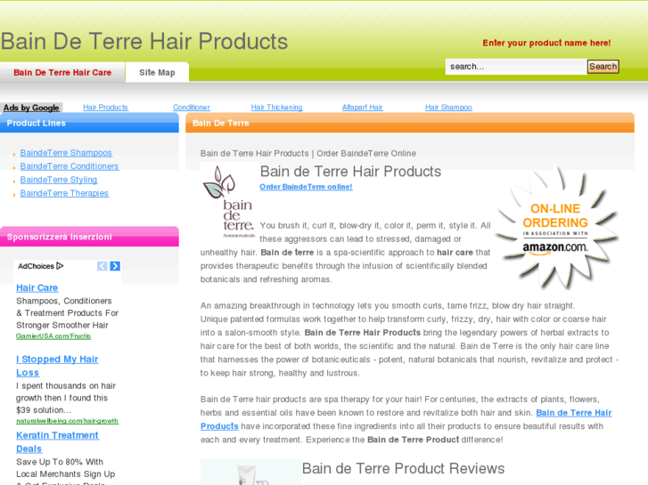 www.baindeterrehairproducts.com