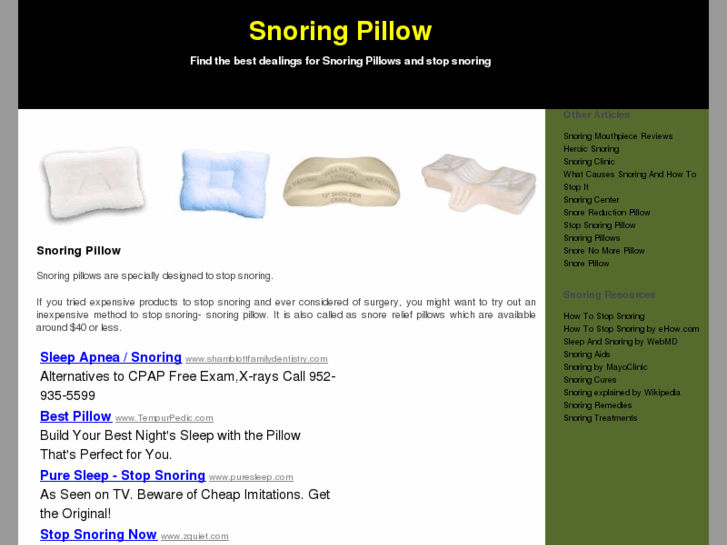 www.snoringpillow.org