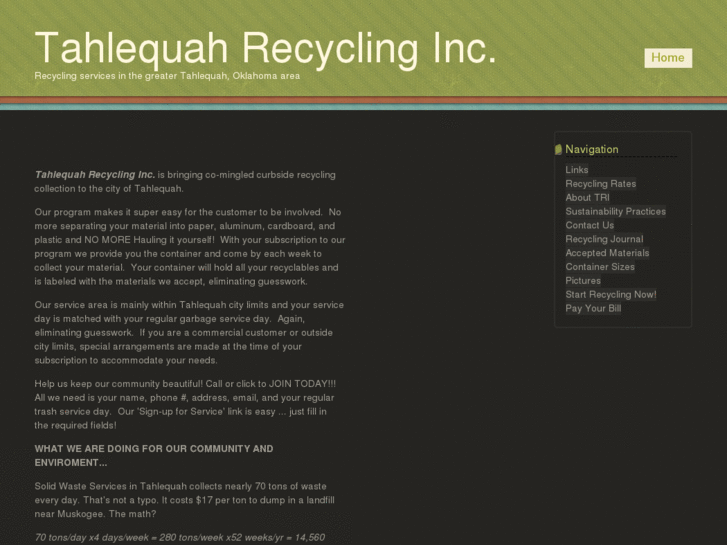 www.tahlequahrecycling.com