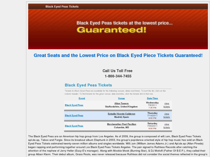 www.blackeyedpeastickets.org