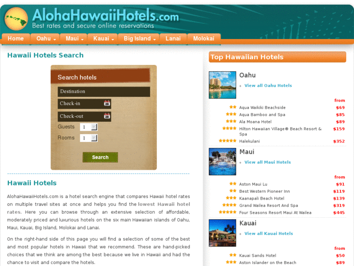 www.alohahawaiihotels.com