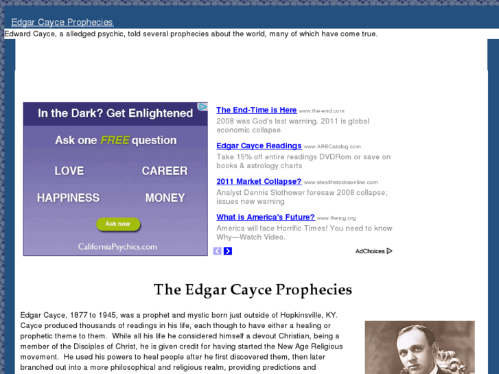 www.edgarcayceprophecies.com