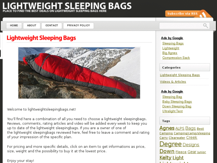 www.lightweightsleepingbags.net