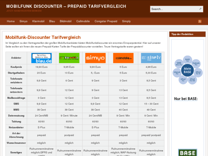 www.mobilfunk-discounter-tarife.de