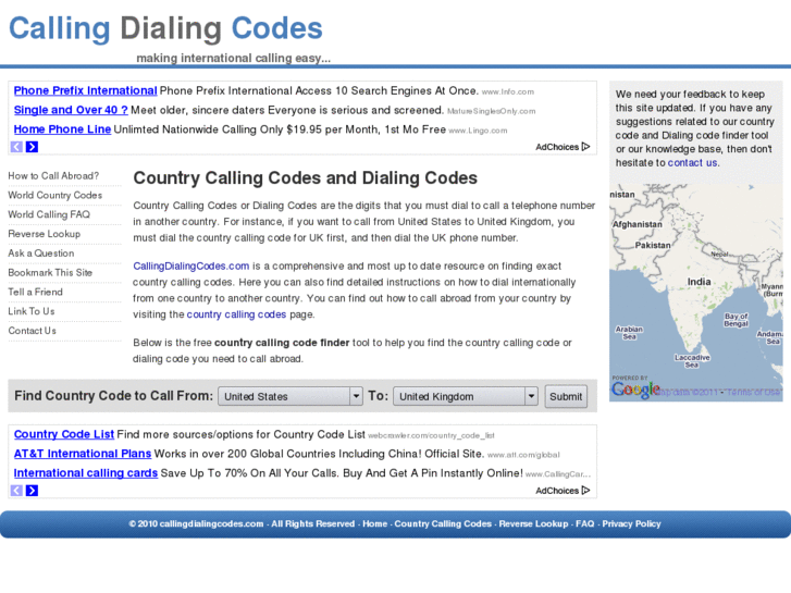 www.callingdialingcodes.com