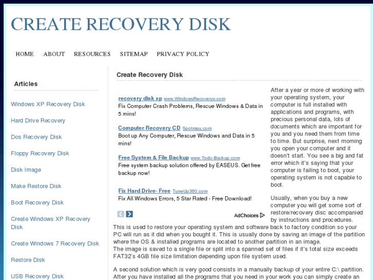 www.createrecoverydisk.com