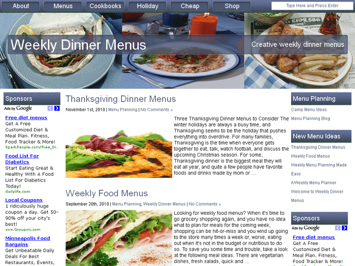 www.myweeklydinnermenus.com