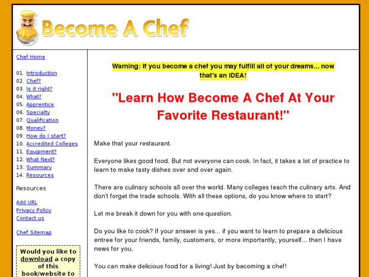 www.becomeachef.net