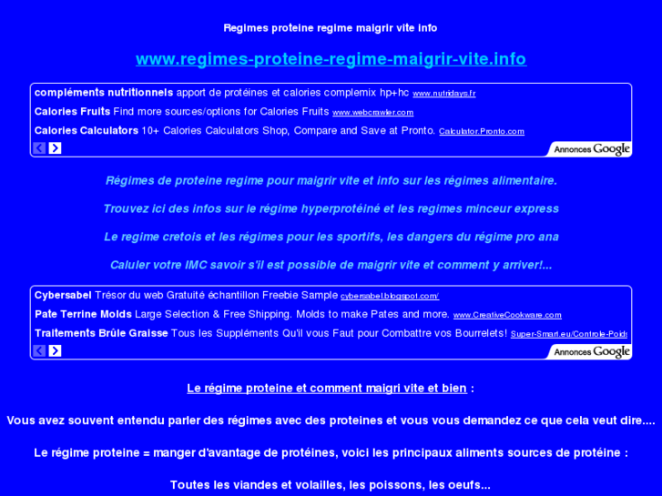 www.regimes-proteine-regime-maigrir-vite.info
