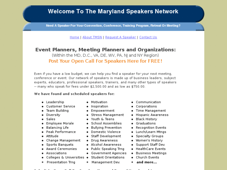 www.marylandspeakersnetwork.com
