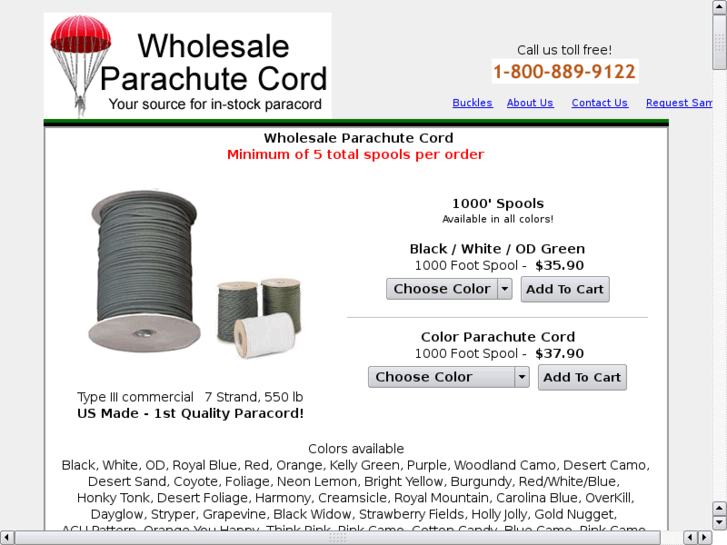 www.wholesaleparachutecord.com