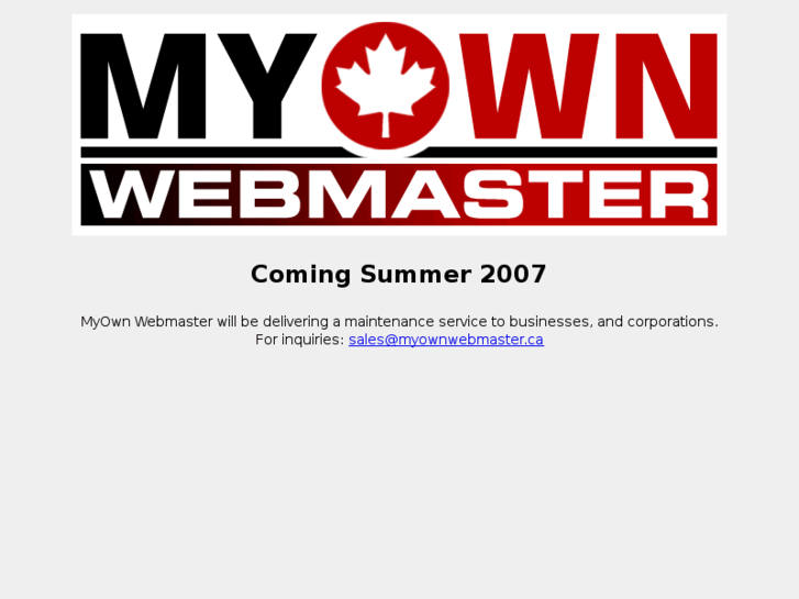 www.myownwebmaster.ca