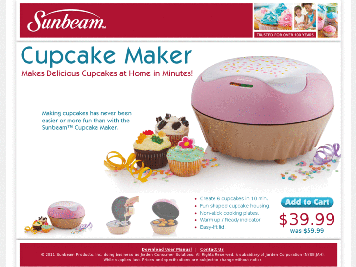 www.sunbeamcupcakemaker.com