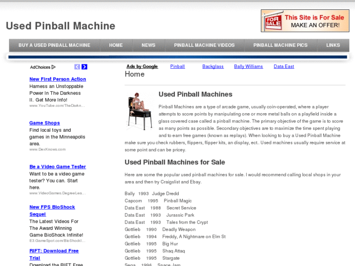 www.usedpinballmachine.com