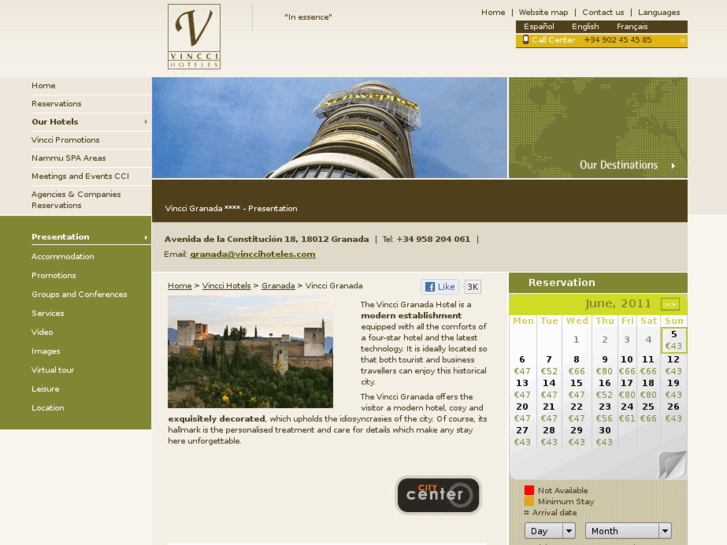 www.vinccigranadahotel.com