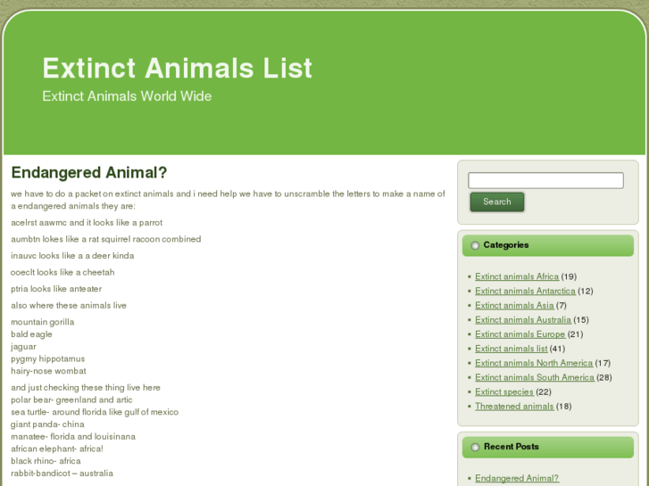 www.extinctanimalslist.com