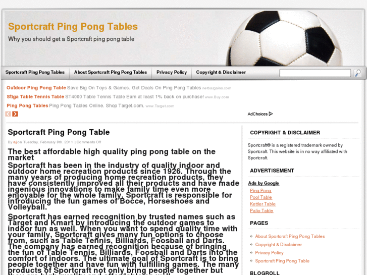 www.sportcraftpingpongtable.com