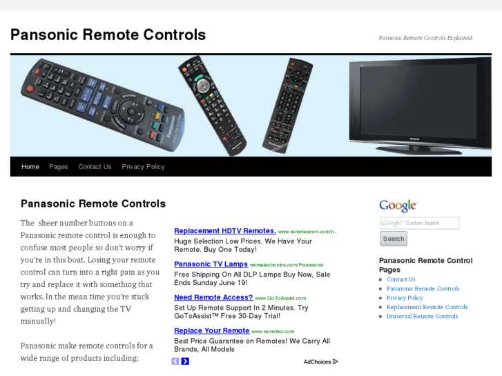 www.panasonicremotecontrols.com