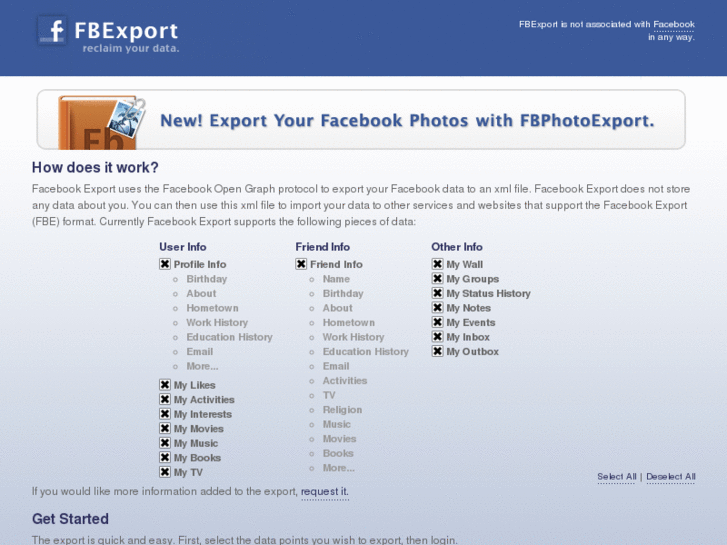 www.facebookexport.com