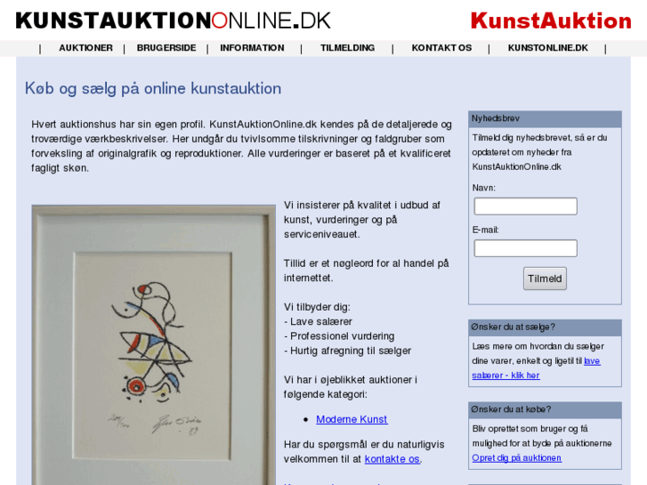 www.kunstauktiononline.dk