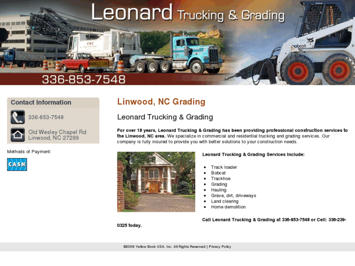 www.leonardtruckingandgrading.com