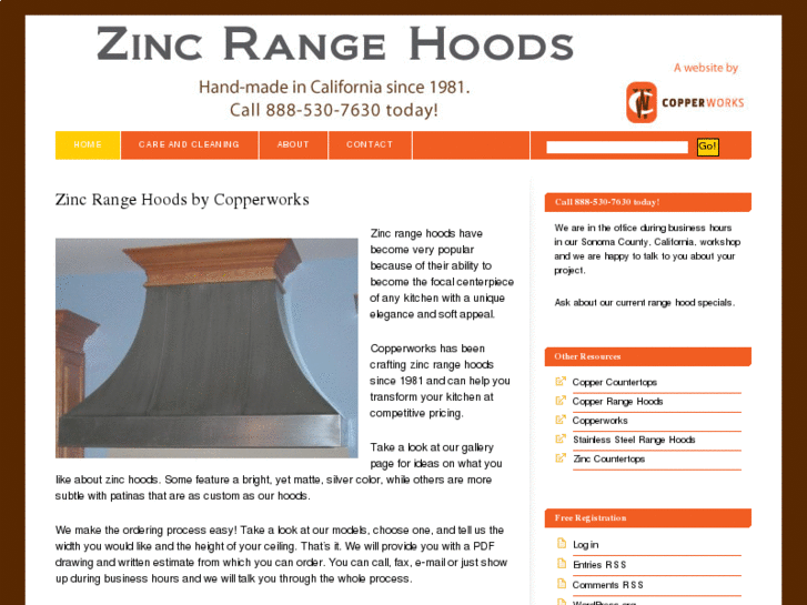 www.zincrangehoods.com