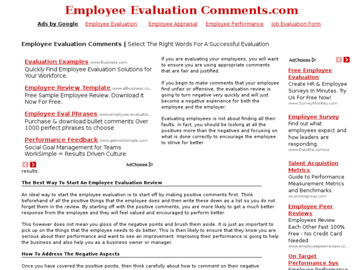 www.employeeevaluationcomments.com