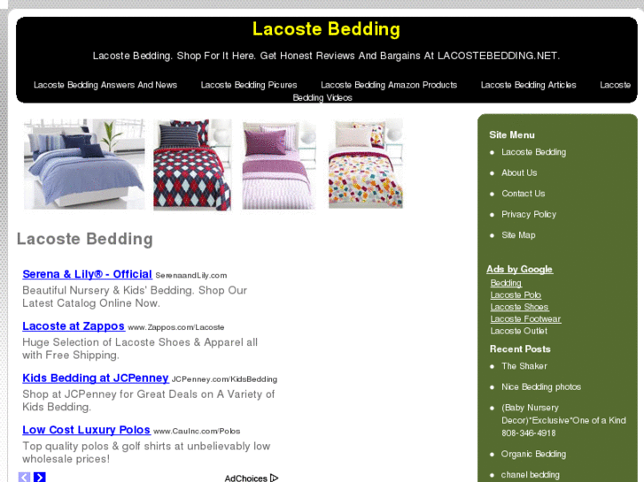 www.lacostebedding.net