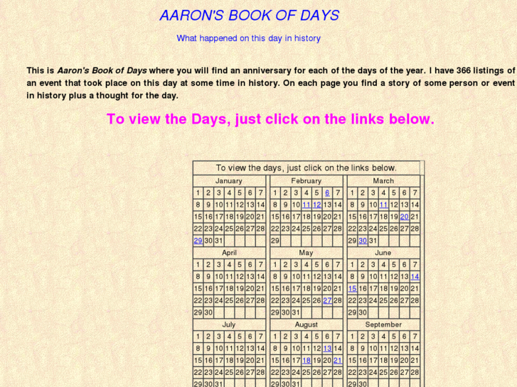 www.aaronsbookofdays.com