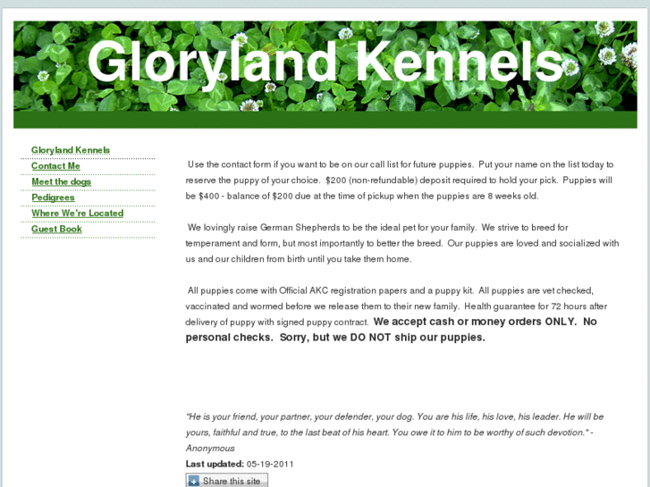 www.glorylandkennels.com