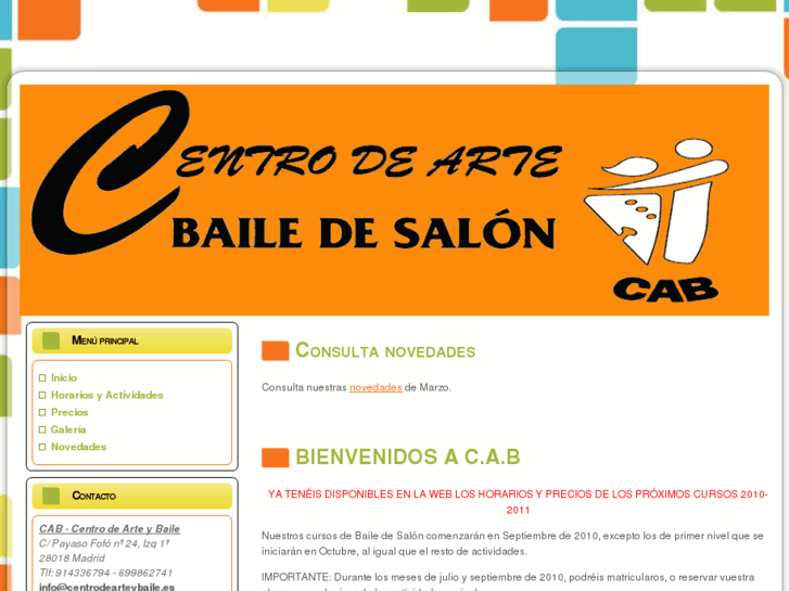 www.centrodearteybaile.es