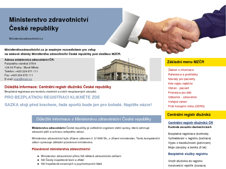 www.ministerstvozdravotnictvi.cz