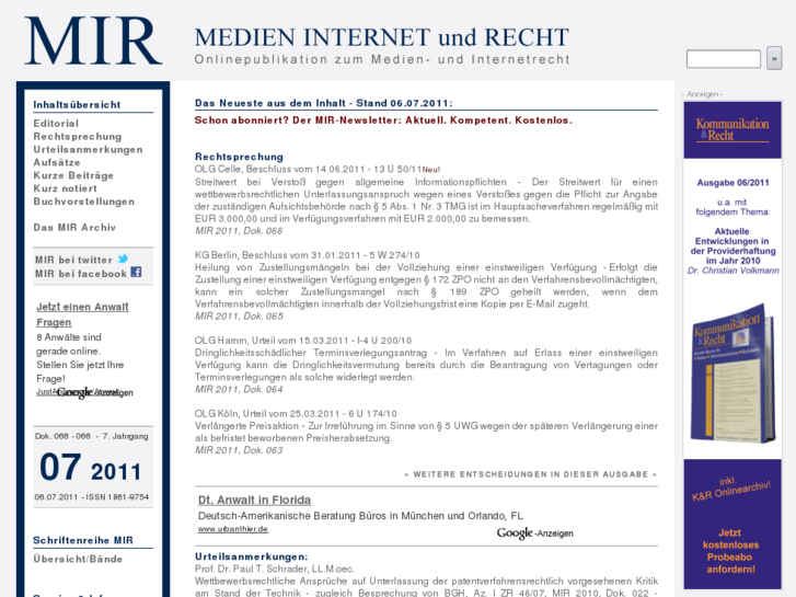 www.medien-internet-und-recht.de