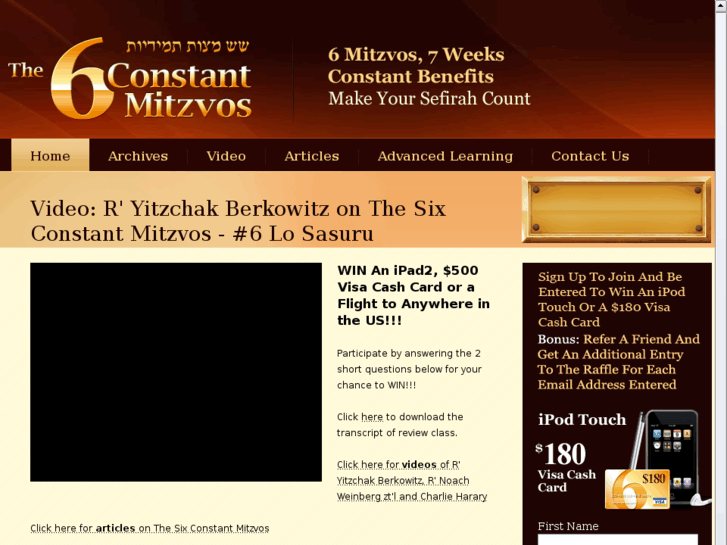 www.thesixconstantmitzvos.com