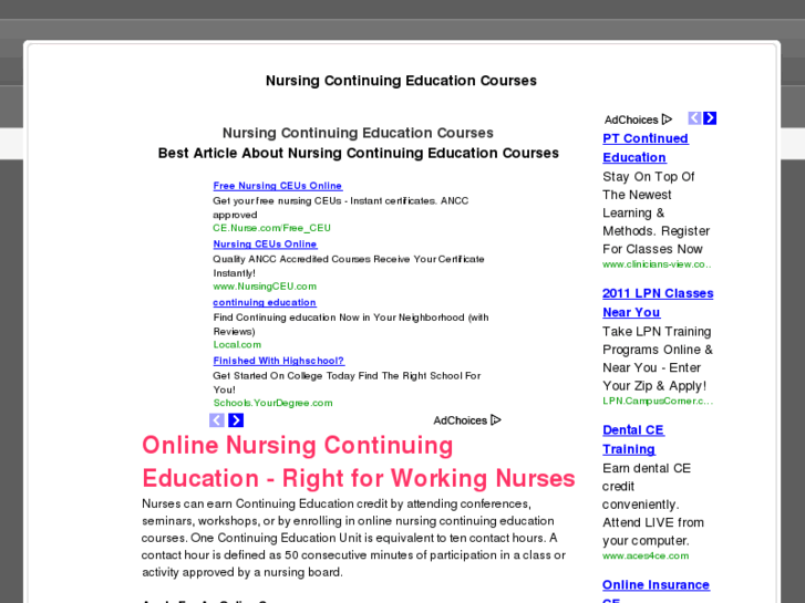 www.nursingcontinuingeducationcourses.org