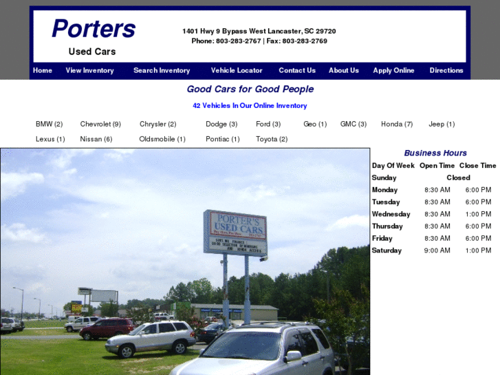 www.portersusedcarsonline.com