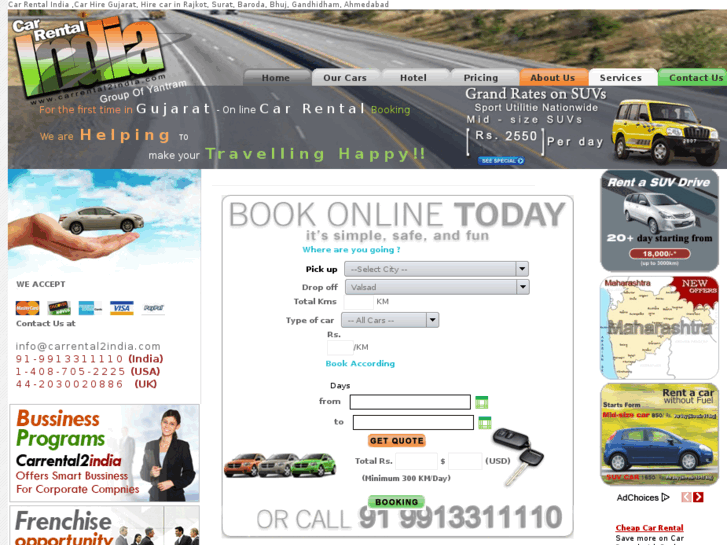 www.carrental2india.com