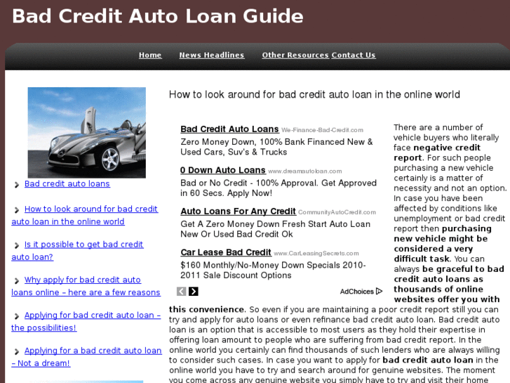 www.badcreditautoloan.info