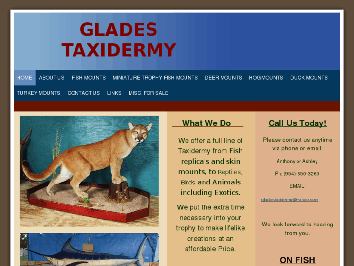 www.gladestaxidermy.com