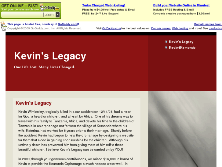 www.kevinslegacy.com