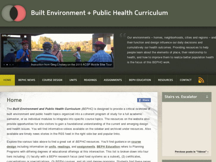 www.builtenvironmentandpublichealthcurriculum.com