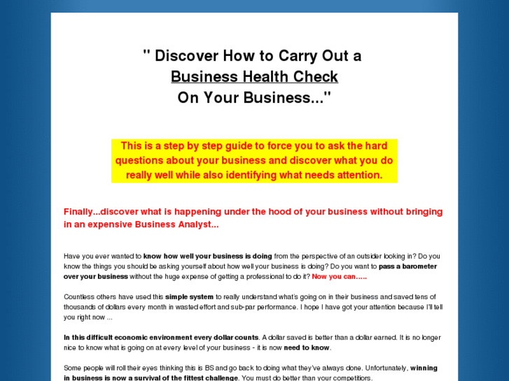 www.checkyourbusinesshealth.com