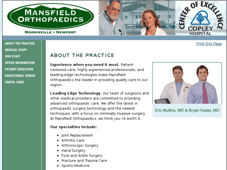 www.mansfieldorthopaedics.com