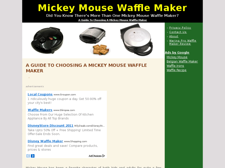 www.mickeymousewafflemaker.net