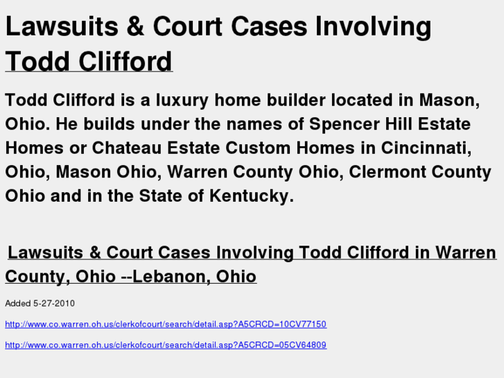 www.toddcliffordcincinnatilawsuits.com