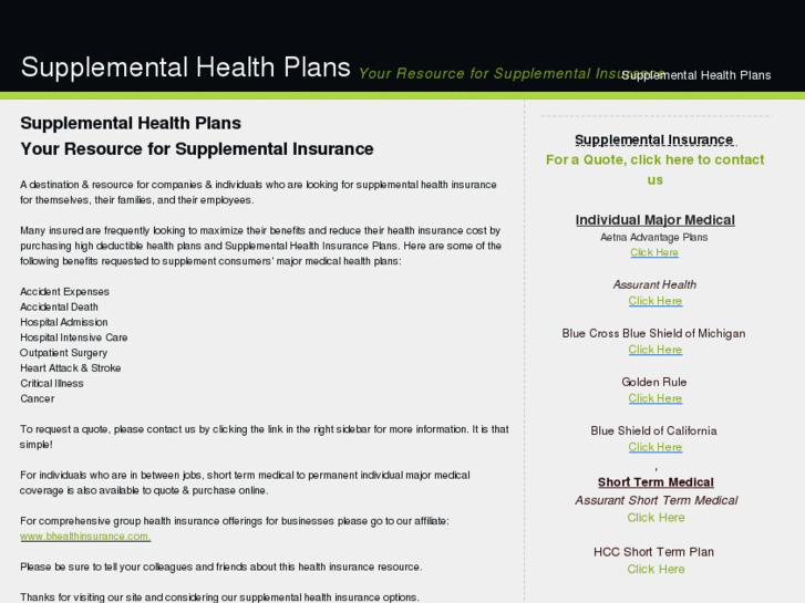 www.supplementalhealthplans.com